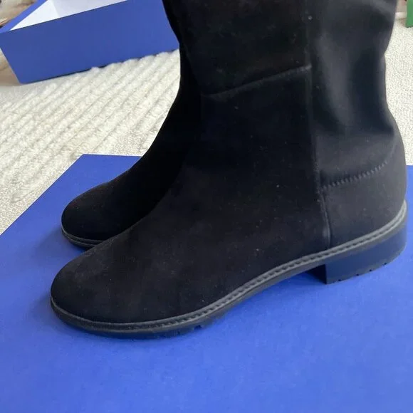 Stuart Weitzman City  Womens Over-the-knee OTK Stretchy Boots Black Suede US 9.5 - Picture 6 of 12